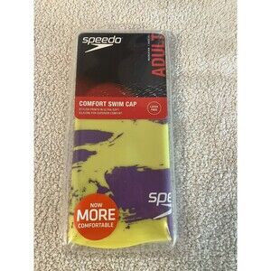 Speedo Adult Silicone Swim Cap- Latex Free- Comfort Fit Ages 15+ Yellow